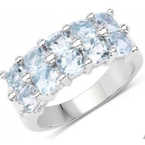 Ring-White Gold
Rhodium Over Sterling Silver 3.60 CTW Topaz Size 7 Designer Ring